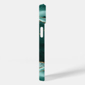 Coques Case-Mate iPhone Géode Agate Turquoise Monogramme Nom Parties scint (Verso / Droite)