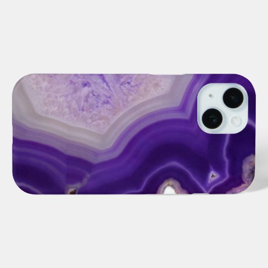 Coques Case-Mate iPhone Géode Agate Violet Personnalisé (Verso (horizontal))