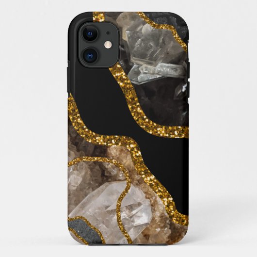 Coques Case-Mate iPhone Géode d'âge noir et or (Dos)