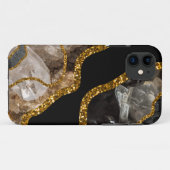Coques Case-Mate iPhone Géode d'âge noir et or (Dos (Horizontal))