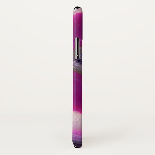 Coques Case-Mate iPhone Géode de géode monogramme violet (Dos/Droite)