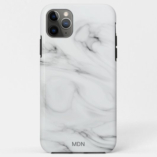 Coques Case-Mate iPhone Géode de marbre gris avec Monogramme (Dos)