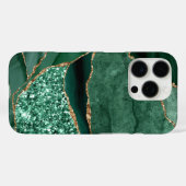 Coques Case-Mate iPhone Géode de marbre vert Gold Parties scintillant Agat (Verso (horizontal))