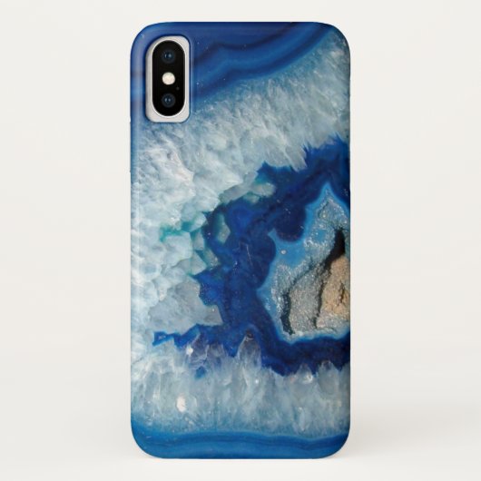 Coques Case-Mate iPhone Géode Sapphire Blue Agate (Dos)