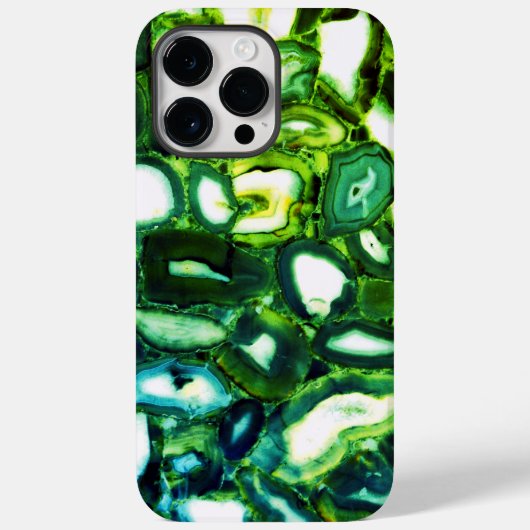Coques Case-Mate iPhone Géode vert Abstrait, pierre verte (Verso)
