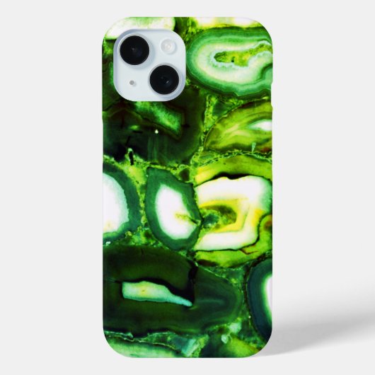 Coques Case-Mate iPhone Géode vert Abstrait, pierre verte (Verso)