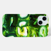 Coques Case-Mate iPhone Géode vert Abstrait, pierre verte (Verso (horizontal))