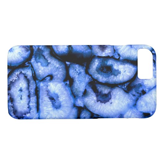 Coques Case-Mate iPhone Géodes Agate Quartz Bleu (Dos (Horizontal))