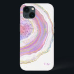 Case-Mate iPhone Case Géographie rose violet et or marbre avec Monogramm<br><div class="desc">Protégez votre nouveau téléphone avec un coque moderne et branché doté d'un beau motif en marbre. Les tons féminins sont rose, violet et lavande, doré et un soupçon de turquoise et de bleu dans ce design unique. Un modèle de texte est inclus pour personnaliser ce coque avec vos initiales monographiques...</div>