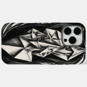 Coques Case-Mate iPhone Geometric Crystal Black and White iPhone Case (Verso (horizontal))