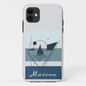 Coques Case-Mate iPhone Geometric Sailboat Modern Art Personalized (Dos)