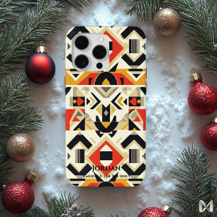 Coque iPhone 15 Pro Max Géométrie aztèque audacieuse – Motifs tribaux vibr