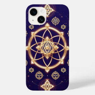 Coque Pour iPhone 14 Géométrie Céleste de la Lumière — Motif Sacré