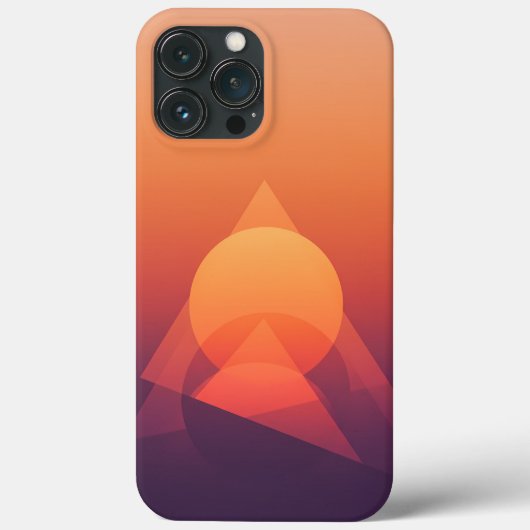 Coques Case-Mate iPhone Géométrie de coucher de soleil Art abstrait (Verso)