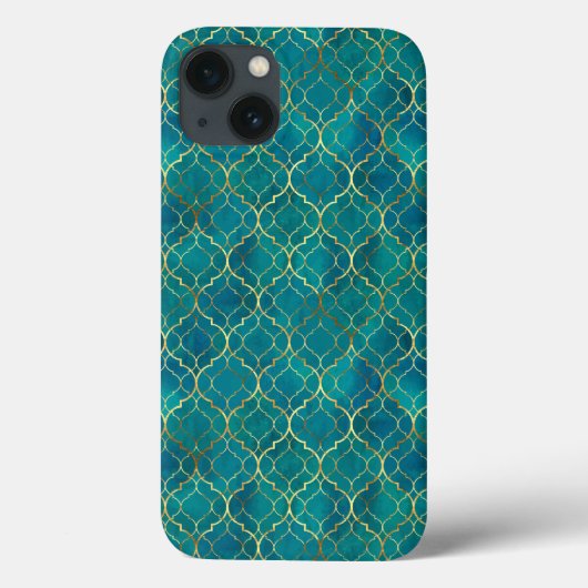 Coques Case-Mate iPhone Géométrie émeraude dorée (Verso)