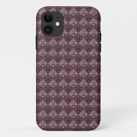Coques Case-Mate iPhone Géométrie patchwork ethnique marron bordeaux (Dos)