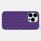 Coques Case-Mate iPhone géométrie rose abstraite avec fond violet (Verso (horizontal))
