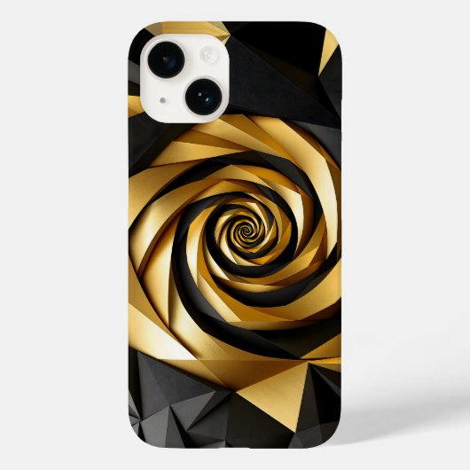 Coques Case-Mate iPhone Géométrie spirale dorée (Verso)