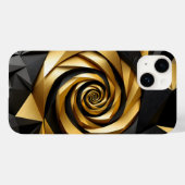 Coques Case-Mate iPhone Géométrie spirale dorée (Verso (horizontal))