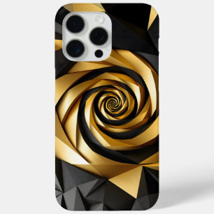 Coque iPhone 15 Pro Max Géométrie spirale dorée