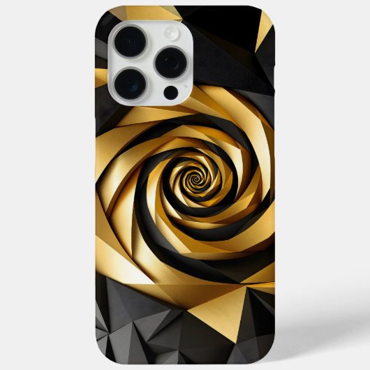 Coques Case-Mate iPhone Géométrie spirale dorée (Verso)