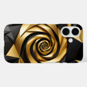 Coques Case-Mate iPhone Géométrie spirale dorée (Verso (horizontal))