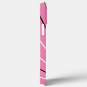 Coques Case-Mate iPhone Géométrique Abstrait rose noir blanc Monogramme ch (Verso / Droite)