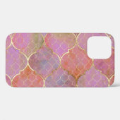 Coques Case-Mate iPhone Géométrique Abstraite : Aquarelle d'or marocaine (Verso (horizontal))