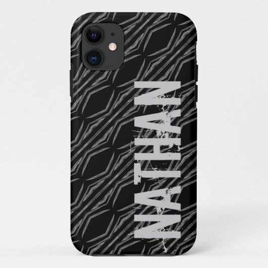 Coques Case-Mate iPhone Géométrique argenté noir nommé fait sur commande (Dos)