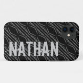Coques Case-Mate iPhone Géométrique argenté noir nommé fait sur commande (Dos (Horizontal))
