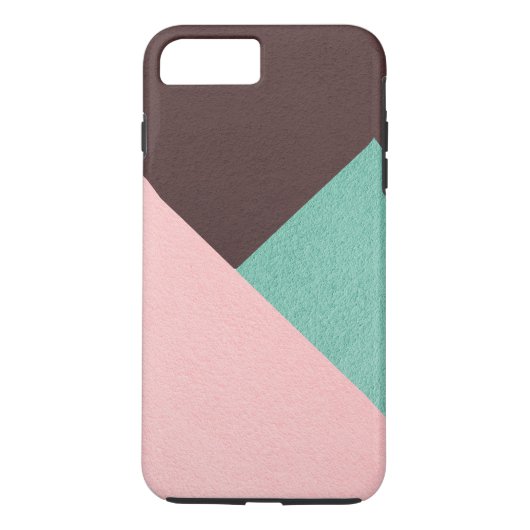 Coques Case-Mate iPhone Géométrique Brown vert et rose Personnalisé (Dos)