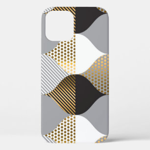Case-Mate iPhone Case Géométrique de luxe : noir, or motif