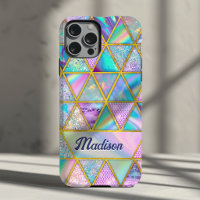Géométrique doré faux élégant holographique tendan