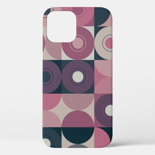 Coques Case-Mate iPhone Géométrique du milieu du siècle : motif abstrait e (Verso)