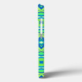Coques Case-Mate iPhone Géométrique étoile Abstraite - Vert chaux et bleu (Verso / Gauche)