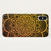 Coques Case-Mate iPhone Géométrique Floral Mandala Gold Orange Gradient (Dos (Horizontal))