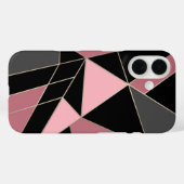 Coques Case-Mate iPhone Géométrique, gris, rose (Verso (horizontal))