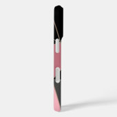 Coques Case-Mate iPhone Géométrique, gris, rose (Verso / Droite)
