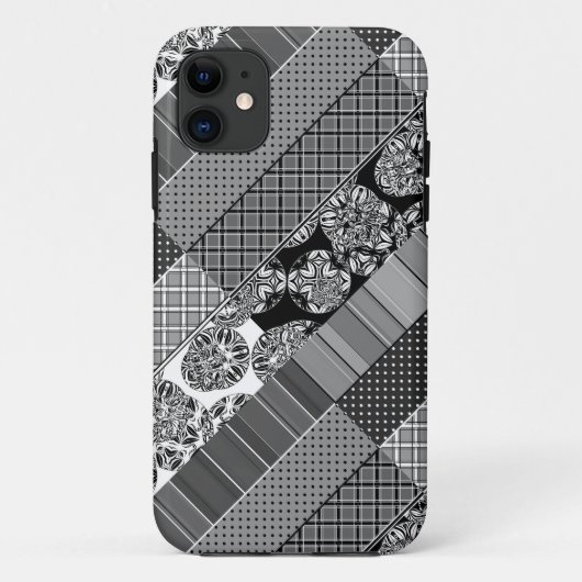 Coques Case-Mate iPhone Géométrique, Motif, noir et blanc (Dos)