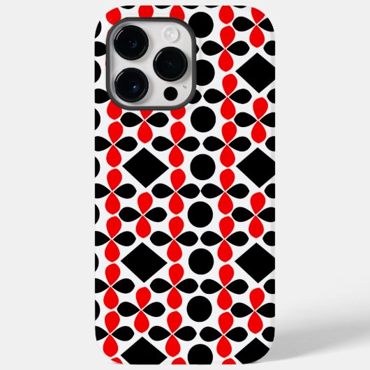 Coques Case-Mate iPhone Géométrique noir rouge (Verso)