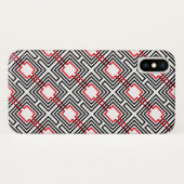Coques Case-Mate iPhone Géométrique rouge et blanc noir (Dos (Horizontal))