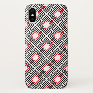 Etui iPhone Case-Mate Géométrique rouge et blanc noir