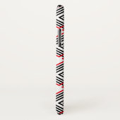 Coques Case-Mate iPhone Géométrique rouge et blanc noir (Dos/Droite)