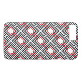 Coques Case-Mate iPhone Géométrique rouge et blanc noir (Dos (Horizontal))
