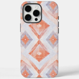 Coques iPhone 16 Pro Max Géométrique Rustic Diamond en Terracotta et Bleu