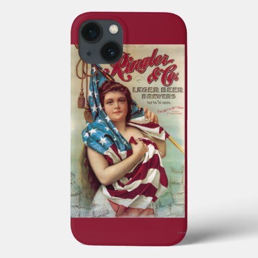Coques Case-Mate iPhone George Ringler et affiche de bière de Cie. (Verso)