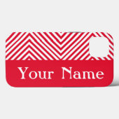 Coques Case-Mate iPhone Geranium Diamond Chevron avec le nom @ Emporiomoff (Verso (horizontal))