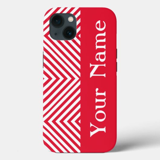 Coques Case-Mate iPhone Geranium Diamond Chevron avec le nom @ Emporiomoff (Verso)