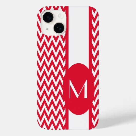 Coques Case-Mate iPhone Géranium Elegant Chevron Design avec monogramme (Verso)