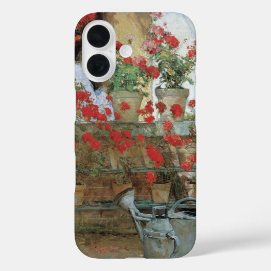 Coques Case-Mate iPhone Geraniums par Childe Hassam, Impressionnisme Vinta (Verso)
